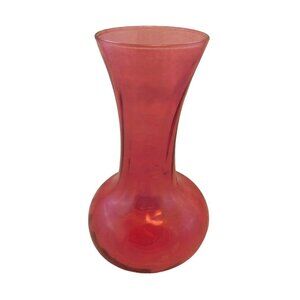 VINTAGE INDIANA GLASS COMPANY CRANBERRY ILLUSIONS VASE